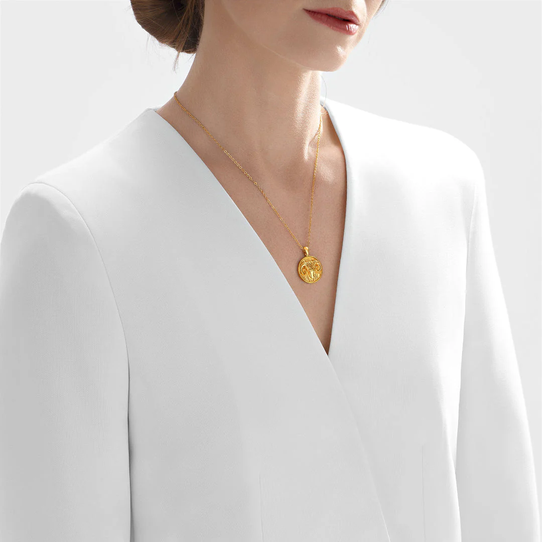 24Kt Gold Aries Pendant - Image 4