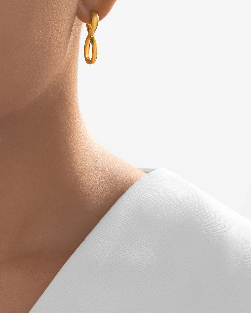 24Kt Gold Figure Eight Earrings - Image 3